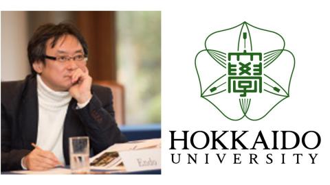 Imagen de Ken Endo y logo Universidad Hokkaido
